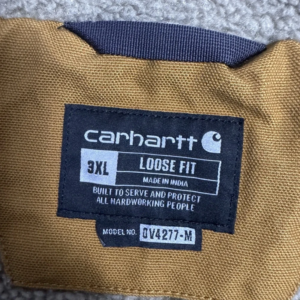 Carhartt Vest Mens 3XL XXXL Sherpa Lined Full Zip Workwear Utility 104277 BRN